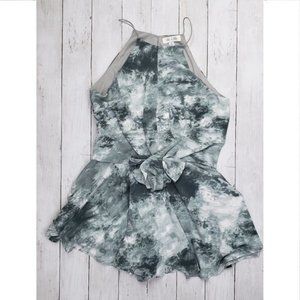 SHE + SKY Tie-Dyed Skirted Romper Keyhole Halter